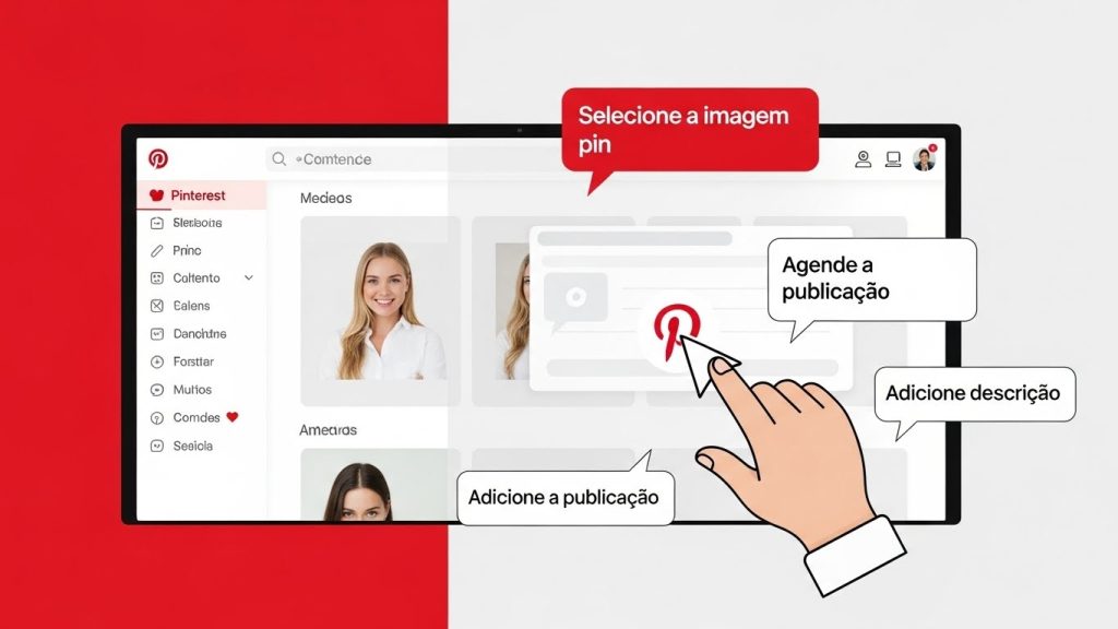 Um calendário digital de 30 dias a ser preenchido automaticamente por ícones de pins coloridos em verde e roxo.
