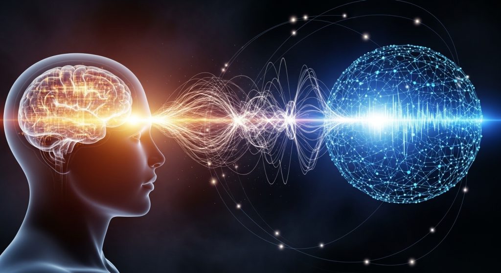 Um olho humano sobreposto a uma rede de circuitos eletrônicos brilhantes.