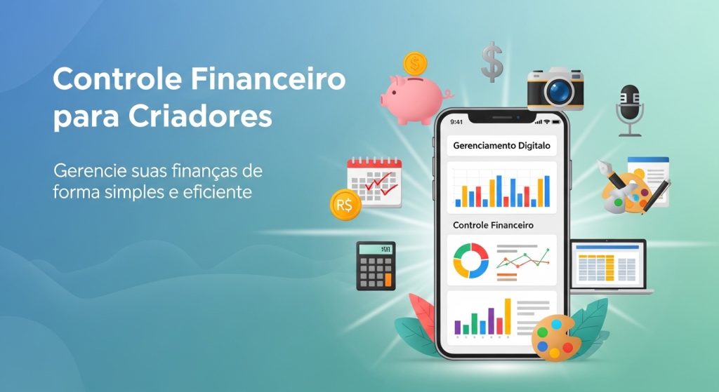 Um dashboard financeiro futurista com gráficos de lucro e ícones de moedas digitais.