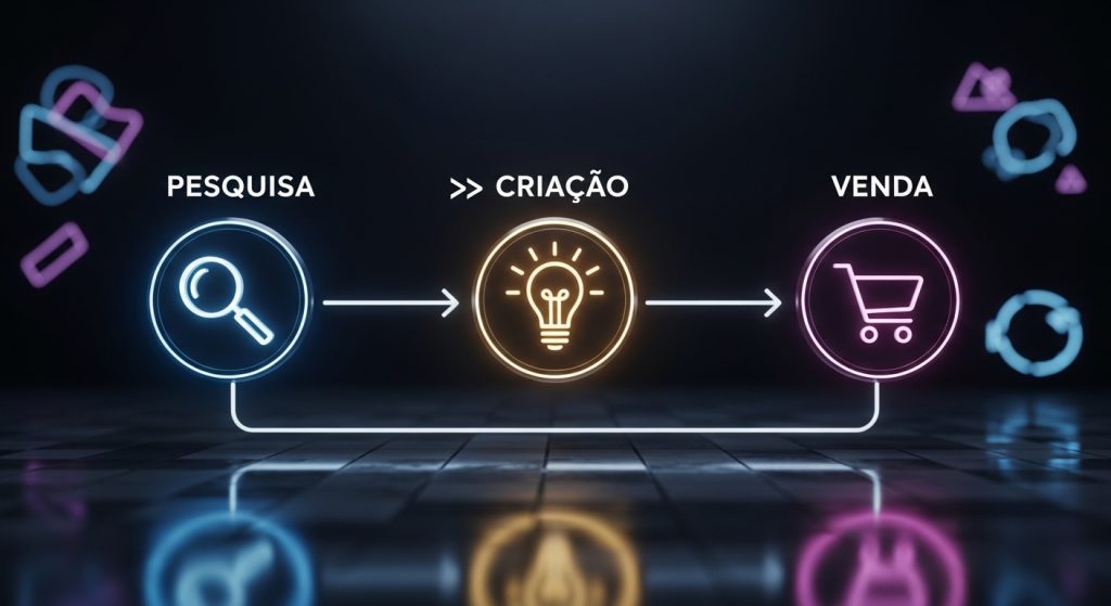 Infográfico de um plano de ação de 3 etapas para monetização no Pinterest.
