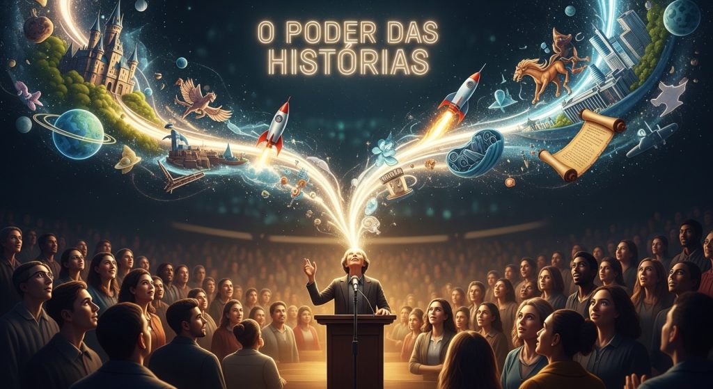 Uma silhueta humana projetando uma sombra de gigante em uma parede de códigos neon.